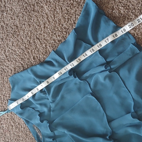 Bisou Bisou by Michele Bohbot teal ruffle spaghetti strap tank top size 8 - Picture 15 of 16